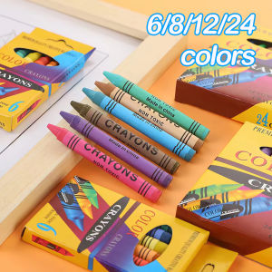 6/8/12/24 Colors Crayons Colorful Drawing Pencils Kit Drawing kids Art Oil Painting Sticks Set Drawing Pen Thin Stick Crayon
