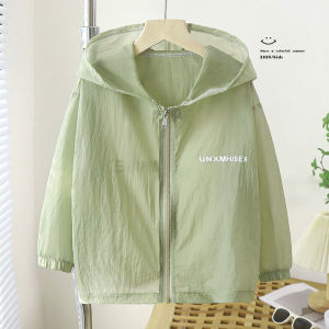 Lightweight Summer Sun Protection Clothes for Children 3-12 Years Old Boys And Girls Breathable Thin Cardigan Hooded Jacket