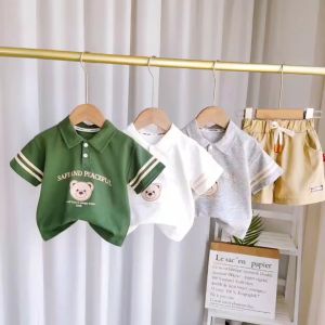 baby boy ootd korean outfit for kids baby boys clothes kids fashion Child clothes suits cotton 2Pcs Casual polo for kids