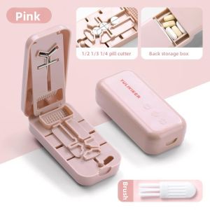 MONLEYTA | Precision Japanese Medicine Splitter Tablet Grinder Box Half One Third Fourth Drug Dosing Device Plastic Medicine Splitter