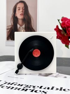 Retro Black Vinyl Record Bluetooth Speaker Classic Nordic Style Birthday Gift Portable Wireless Speaker with Card Slot And 10H Playtime