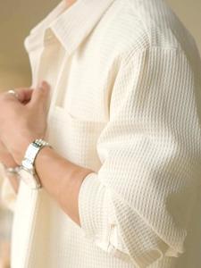 American Retro Mens Long Sleeve Casual Shirt Slim Fit Workwear Plaid Trendy Classic Style Versatile Youthful Popularity