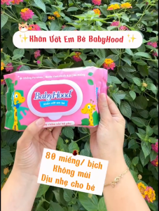 Combo Khăn Ướt Em Bé BABYHOOD Không Mùi 80 Miếng/Bao