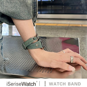 iSeriseWatch | Leather Metal Dual Loop Watch Band for Apple Watch 41mm/45mm