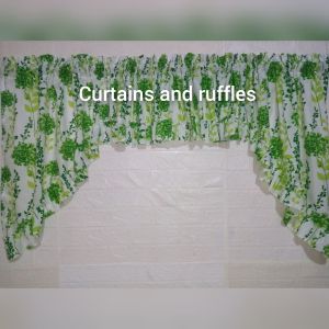 Geena printed ruffles double arko valance (33"l x 118"w)