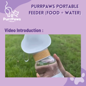 PurrPaws Pet Portable Feeder for Food and Water Botol Air Kucing