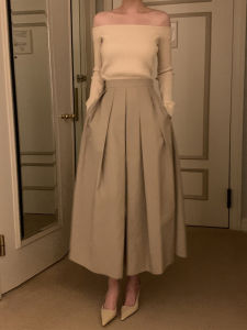 PIAOYA | Elegant Summer Mid-length A-line Pleated Skirt