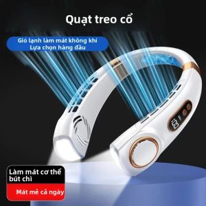 Quạt Đeo Cổ Có Thể Sạc Lại JKUOO Quạt Làm Mát Cá Nhân Cầm Tay Không Cần Dùng Tay Hoạt Động Bằng USB Dùng Được Trong Nhà Và Ngoài Trời Kèm Pin