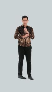 Handara Batik Premium Pria Lengan Panjang Slim Fit Furing - Benang Sari Krem