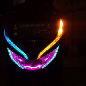 LAMPU ALIS RUNNING HONDA PCX 160 SIAP PASANG HEADLAMP PCX 160 LAMPU SEIN LAMPU SENJA BONUS DEMON EYE BERKUALITAS TIDAK BERBINTIK HONDA PCX 160 SIAP PASANG