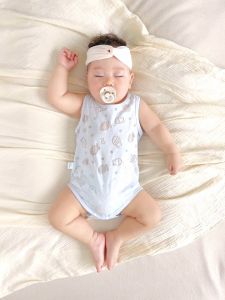 Áo liền quần dạng áo ba lỗ mùa hè cho béQuần áo trẻ em không tay mỏng nhẹ thoáng khí thoải mái mát mẻ