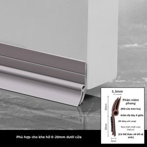 1Pc 93cm PVC Tự Dính Dán Dưới Cửa Weatherstrip Có Thể Tháo Rời Ba Lớp Chống Gió Chống Lạnh Chống Mài Mòn Dải Niêm Phong Đáy Cửa