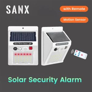 SANX 30LED Solar Security Alarm Motion Sensor Detector Siren Alarm System Waterproof For Home Yard Outdoor Security
