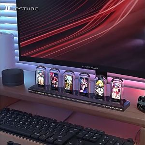 Đồng hồ RGB mô phỏng ống huỳnh quang mang phong cách Steins Gate và Cyberpunk