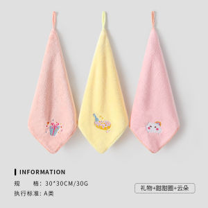 Absorbent Quick-Drying Kitchen Towels 3 Pack Hanging Hand Towels Cartoon Design Childrens Face Wash Home Use Small Towels