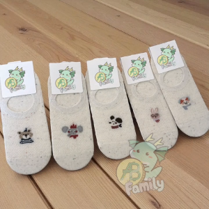 X2 Kaos Kaki Wanita Fashion Cartoon Cute Model Hidden Premium Kaus Kaki Pergelangan