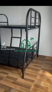 GIƯỜNG TẦNG SẮT ỐNG TRÒN MÀU ĐEN GIÁ RẺ TẠI XƯỞNG GIAO NHANH HCM