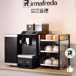 Bộ máy pha cafe tự dông dùng kinh doanh  thế hệ mới nhật 2024 hoàn toàn tự động  kèm tủ lạnh bảo quản sữa