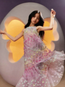 LOVESASAKIDS | Summer Princess Style Tulle Dress with Halter and Butterfly Design