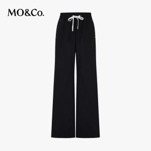 MO&Co. | Color-blocked Loose Fit Wide-leg Straight Pants