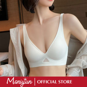 Maniyun หน้าอกเล็กบราไร้รอยต่อสุภาพสตรี V ลึกเซ็กซี่มือถือบราฝิ่นชุดชั้นในการยกทรงสุขภาพ
