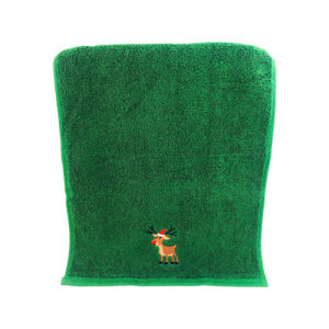Khăn Giáng Sinh Bằng Cotton Nguyên Chất Thêu Hình Ông Già Noel & Tuần Lộc Khăn Tay Sợi Microfiber Thấm Hút Dùng Trang Trí Giáng Sinh Navidad Năm Mới