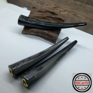 Once pipa klokotan tanduk kerbau hitam segi delapan A96