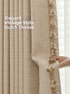 Vintage French Style Jacquard Chenille Blackout Curtains