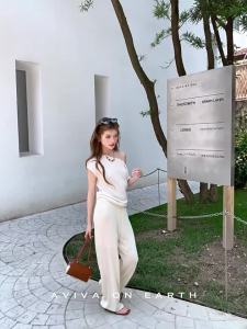 Asymmetric Sleeve Trousers Set