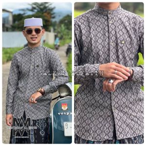 kemko sultan jaguard premium fadilah series katun songket baju koko pria taqwa lengan panjang