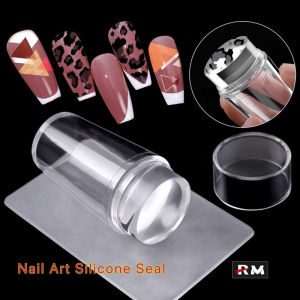 French Transparent Silicone Manicure Stamp With Coverwith Scraper Internet Celebrity Nail Art Transfer Printing Silicone Soft Head Nail Stamp Transfer Tool Nail Art Printing Mold