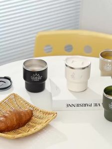 400ML Thermal Cup 304 Stainless Steel Double Layer Insulated Water Cup Office Milk Coffee Mug Student Portable Sealed Tumbler