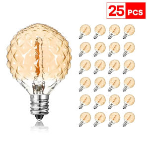 25PCS 1W G40 Diamond Shaped LED Bulbs Low Watt E12 Screw Base 220V String Light Replace Bulb Home Decor Pineapple Bulbs