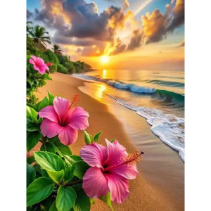 Sunset Seaside Jigsaw Puzzle 500/1000/1200/2000PCS Paper Puzzle Flower Landscape Relaxing Game Home Decor Gift