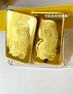 Logam Mulia Replika 999.9% Replika Emas Logam Mulia Untuk Mahar Replika Persegi Design Motif Suisse Fortune Goddess