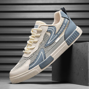 Mens Summer Breathable Thin Mesh Anti-slip Large Size Board Shoes Casual Trendy Sneakers Youth Active Wear Low Top Sneakers