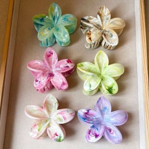 Dopamine Flower Hair Clips Womens Summer Half Updo Hair Clips Stylish New 2025 Alloy Silver Gold Plated Fresh out Fashion Accessories