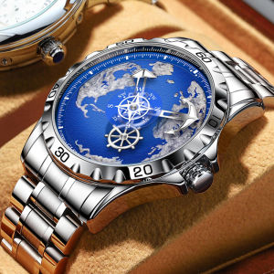 GLENAW Top Brand Mens Luxury Watch Stainless Steel Luminous Clock Casual Chic Waterproof Outdoor Sport Watch Relogio Masculino