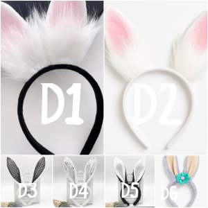 [SG Ready Stock]Cute Bunny Ears Headband Rabbit Hairband Cosplay Party Costume Easter Accessories (D1-D6)