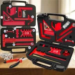 Bộ Dụng Cụ Đo Chế Biến Gỗ 9 Cái/10 Cái Có Hộp Đựng Để Ghép Tấm Gỗ & Lập Kế Hoạch Bố Trí Bộ Dụng Cụ Thiết Yếu Cho Các Dự Án Chế Biến Gỗ