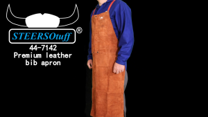 Weldas Full Cowhide Welding Apron - Heat-Resistant Spark-Proof & Wear-Resistant Welders Leather Protective Wear - Model 44-7136