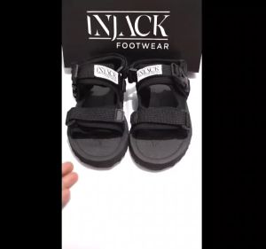 Injack Footwear - Sandal Gunung Outdoor Sandal Adventure Sandal Daily Casual Anak Laki Laki Perempuan Anti Licin Ringan dan Empuk Nura Full Black size 22-35
