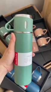 Bình Giữ Nhiệt Cao Cấp 500ML Lõi Inox 304 Tặng Kèm 2 Cốc Cách Nhiệt Sang Trọng
