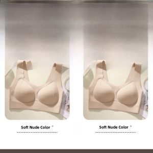 Miiow | Soft Support Womens Underwear 2025 Four Seasons Gathered Anti-Sagging Seamless Beautiful Back Bra Vest Style Nylon Material