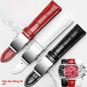 Woalmorn | Dây đeo đồng hồ da thật nữ ban đầu chống thấm nước Sheen-5010 5012 Dây đeo đồng hồ bằng da bò mềm có khóa kéo hai bên