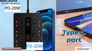 Speedefy Universal 6 Power Socket Extension With USB Ports Adapter Socket Output 2.1 Amp USB Port Max 2500 W Extension Plug