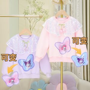 Casual Long Sleeve Round Neck Glitter T-Shirt for Girls: A Spring & Autumn Fashion Statement