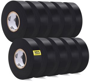1-5Rolls Electrical Tape PVC Waterproof Repair Insulation Tape Roll Black Colored for Outdoor Pipes or Windows in Cold Weather