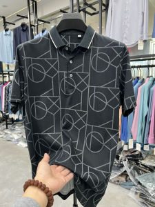 Áo Thun Polo Nam Mùa Hè Thường Ngày in Họa Tiết Cotton Lụa Không Cần Ủi Cổ Bẻ Tay Ngắn Quần Áo Bố