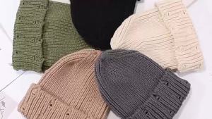 Hats Men Women Solid Color Broken Wool Hat Japanese Versatile Knitted Hat Autumn Winter Warm Pointed Beanie Cap Outdoor Warm